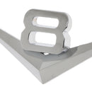 3D Metal V8 Racing Decal Flag Car Emblem Sticker Badge for Car Body Silver