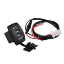 12V 24V Motorcycle Car 5V 3.1A Dual USB Ports Charger Sockets with Blue LED