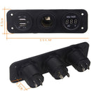 Car Boat SUV Dual USB Charger+Cigarette Lighter Port+Voltmeter Power Outlet