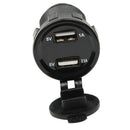 Waterproof Car Boat 3.1A Dual USB Charger Sockets with Red LED Voltmeter Panel