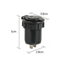 Waterproof Car Boat 3.1A Dual USB Charger Sockets with Red LED Voltmeter Panel