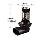 H10 16-SMD LED 80W Car Fog Driving DRL Light Bulbs 6500K-7500K White