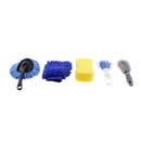 5x Car Wash Kits Tire Brush+Sponge Block+Chenille Glove+Wax Drag+LargeTowel