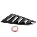 Pair Car Side Window Louver Cover 1/4 Scoop For Ford Mustang 2015-2017 Black