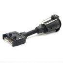 Car Trailer Plug Truck Light Connector 7 Way Round to 7 Pin Flat Male Adapter