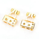 1 Pair 2 4 8 Gauge AWG Car Battery Terminal Positive & Negative Gold Plated
