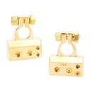 1 Pair 2 4 8 Gauge AWG Car Battery Terminal Positive & Negative Gold Plated