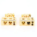 1 Pair 2 4 8 Gauge AWG Car Battery Terminal Positive & Negative Gold Plated