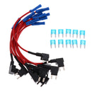 10 Pack 16AWG Add A Circuit Inline Fuse Holder Tap and 15Amp APM Fuses Blade