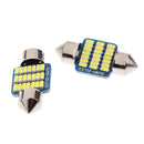 2pcs 31mm White Car Interior Dome Roof Over Head Light Lamp Bulbs DC 9V-26V