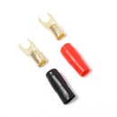 5 Pairs 8 AWG Car Audio Power Ground Wire Fork Terminal Connector Brass