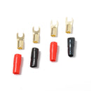 5 Pairs 8 AWG Car Audio Power Ground Wire Fork Terminal Connector Brass
