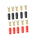 5 Pairs 8 AWG Car Audio Power Ground Wire Fork Terminal Connector Brass
