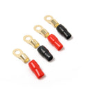 2 Pairs 4 AWG Car Audio Power Ground Wire Ring Terminal Connector Brass
