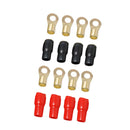 2 Pairs 4 AWG Car Audio Power Ground Wire Ring Terminal Connector Brass