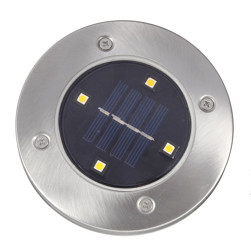 2Pcs 4 LED Solar Powered Buried Light Under Ground Lamp Outdoor Pathway Garden