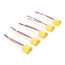 5 Pieces Car Truck Ceramic H4 Headlight Connector Plug Lamp Bulb Sockets
