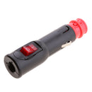 Car Cigarette Lighter Male Plug Connector On Off Switch with Red LED Light
