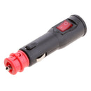 Car Cigarette Lighter Male Plug Connector On Off Switch with Red LED Light