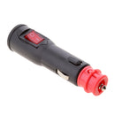 Car Cigarette Lighter Male Plug Connector On Off Switch with Red LED Light
