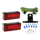 2 Pieces LED Square Lights Trailer Side Lamp License Plate Lamp Wiring Kit