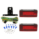 2 Pieces LED Square Lights Trailer Side Lamp License Plate Lamp Wiring Kit