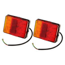 2 Pieces 10-30V LED Square Lights Trailer Side Lamp License Plate Lamp
