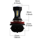 2pcs H10 Car Motorcycle 18W 950LM 6000K LED Fog Driving Light Bulbs Lamps Conversion Kit Quick on/off Response Time