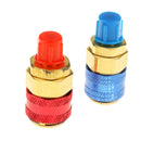 1 Pair Automotive Air Conditioning R134a High & Low Quick Connector Couplers