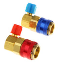Pair HVAC 1/4 R134a Hi Low Air Condition Quick Connectors Adaptors Coupler Kit
