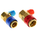 Pair HVAC 1/4 R134a Hi Low Air Condition Quick Connectors Adaptors Coupler Kit