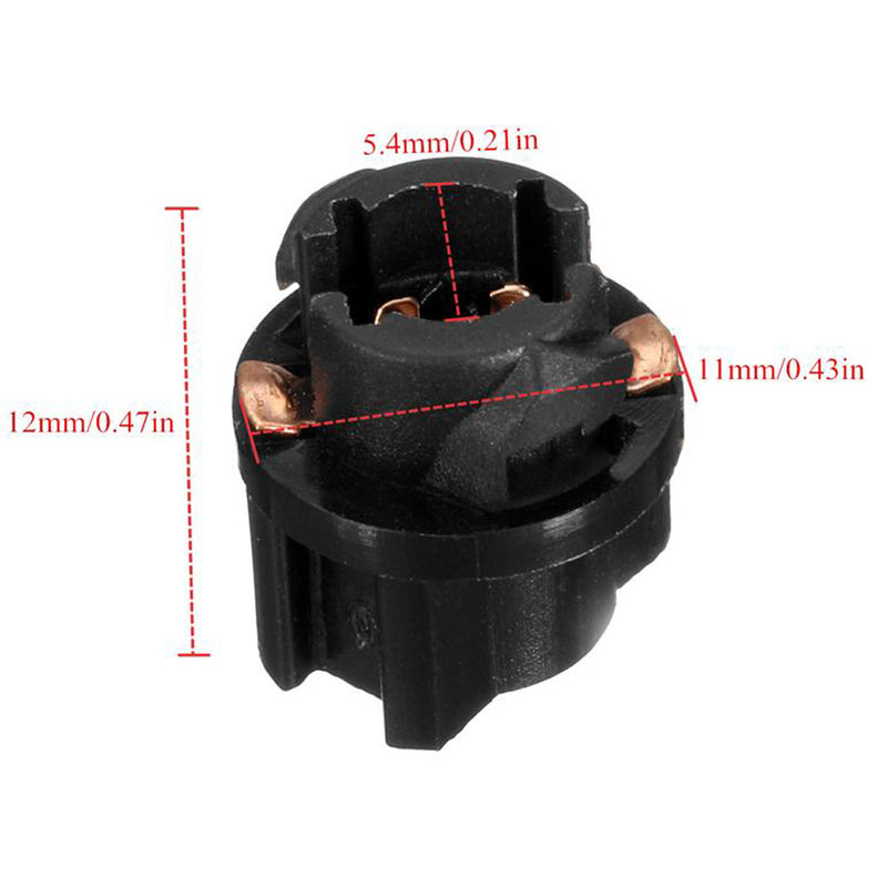 10 Pieces Auto Car Instrument Panel Lamp Dash Light T5 Twist Lock Sockets Base