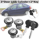 3 Pieces Ignition Lock Cylinder Assembly with 2 Keys for Peugeot Partner Citroen