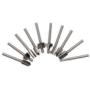 10 Pieces 3mm Straight Shank HSS Woodworking Mini Rotary Router Bits Tools