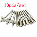 10 Pieces 3mm Straight Shank HSS Woodworking Mini Rotary Router Bits Tools