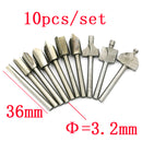 10 Pieces 3mm Straight Shank HSS Woodworking Mini Rotary Router Bits Tools