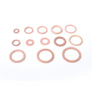 150 Pieces 13 Sizes Assorted Solid Copper Crush Washers Seal Flat Ring with Case