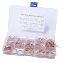 150 Pieces 13 Sizes Assorted Solid Copper Crush Washers Seal Flat Ring with Case