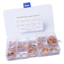 150 Pieces 13 Sizes Assorted Solid Copper Crush Washers Seal Flat Ring with Case
