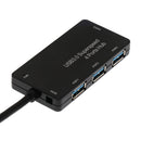 USB 3.0 HUB 4-Port USB Hub with 4 USB 3.0 Ports for Microsoft Computers PC Black