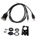 USB And 3.5mm Aux Dash Panel Mount 1M Cable AUX For Car Boat Motorcycle Bike