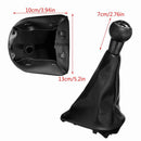 PU Leather Gear Shift Knob 5-Speed Black Cap for Peugeot 207 307 CC 308