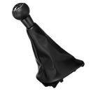 PU Leather Gear Shift Knob 5-Speed Black Cap for Peugeot 207 307 CC 308