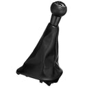 PU Leather Gear Shift Knob 5-Speed Black Cap for Peugeot 207 307 CC 308
