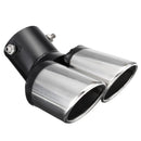 Stainless Steel Rear Curved Dual Exhaust Muffler Pipe Trim Tips Chrome Tail Fashion Design Style