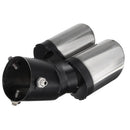 Stainless Steel Rear Curved Dual Exhaust Muffler Pipe Trim Tips Chrome Tail Fashion Design Style