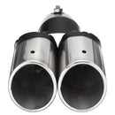 Stainless Steel Rear Curved Dual Exhaust Muffler Pipe Trim Tips Chrome Tail Fashion Design Style