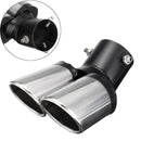 Stainless Steel Rear Curved Dual Exhaust Muffler Pipe Trim Tips Chrome Tail Fashion Design Style