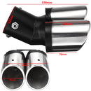 Stainless Steel Rear Curved Dual Exhaust Muffler Pipe Trim Tips Chrome Tail Fashion Design Style