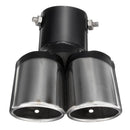 Stainless Steel Rear Curved Dual Exhaust Muffler Pipe Trim Tips Chrome Tail Fashion Design Style